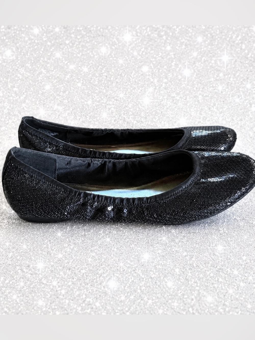 Simply Vera Vera Wang Navy Sequin Ballet Flats-size 8